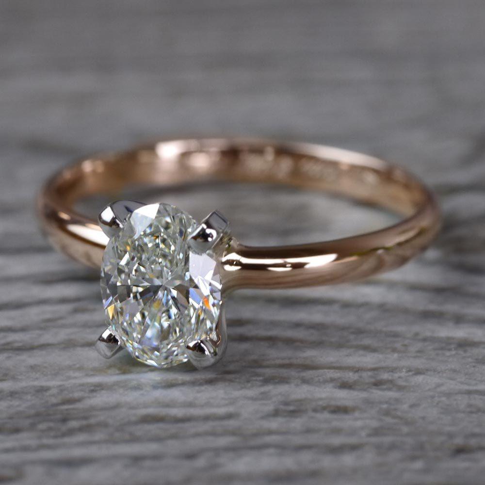 Romantic Rose Gold Oval Engagement Ring