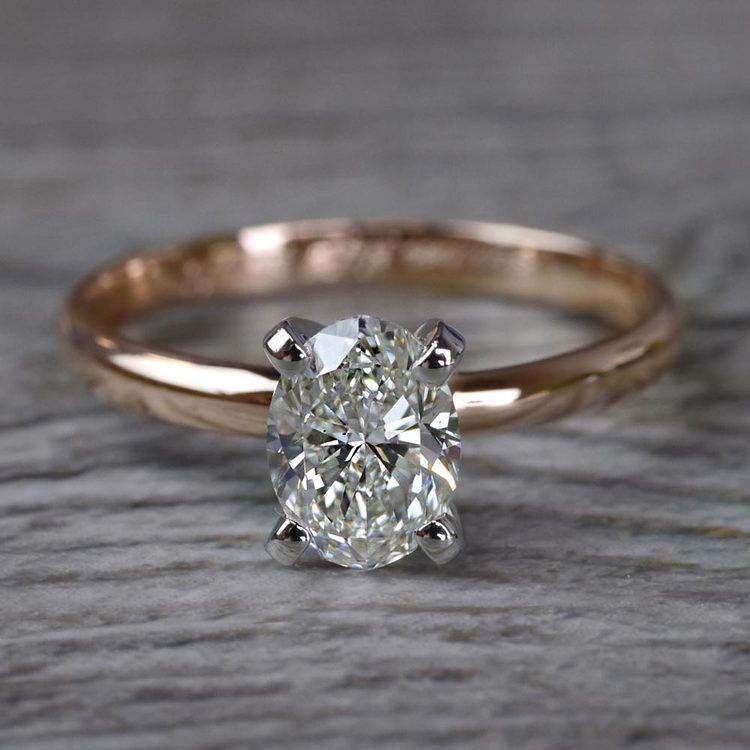 Romantic Rose Gold Oval Diamond Engagement Ring