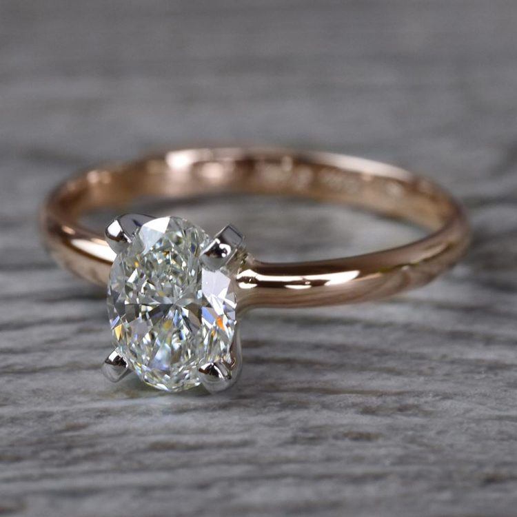 Romantic Rose Gold Oval Diamond Engagement Ring