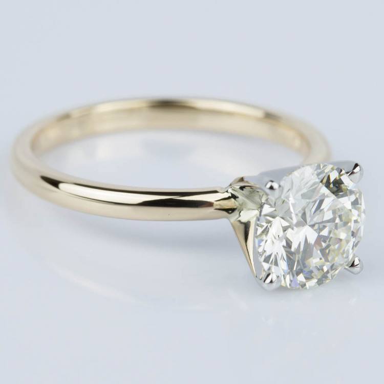 Round Brilliant Diamond Engagement Ring In Yellow Gold 171 Ct