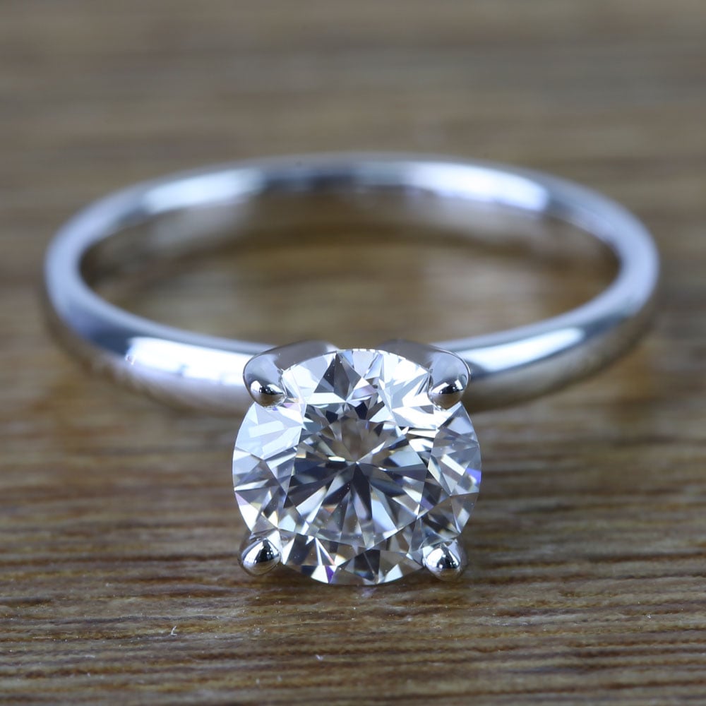 Round Classic Solitaire Diamond Engagement Ring (1 Carat)