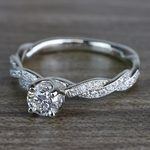 Round Diamond Modern Twist Design Engagement Ring