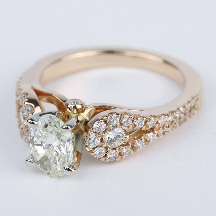 Petal Loop Oval Diamond Engagement Ring (0.80 ct.)