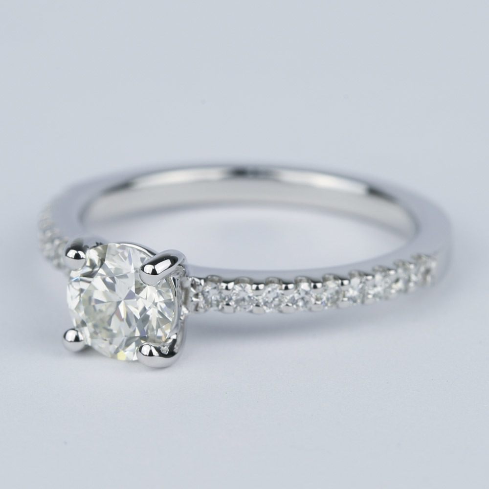 Scallop Round Cut Diamond Engagement Ring (3/4 Carat)