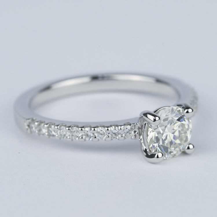 Scallop Round Cut Diamond Engagement Ring (3/4 Carat)