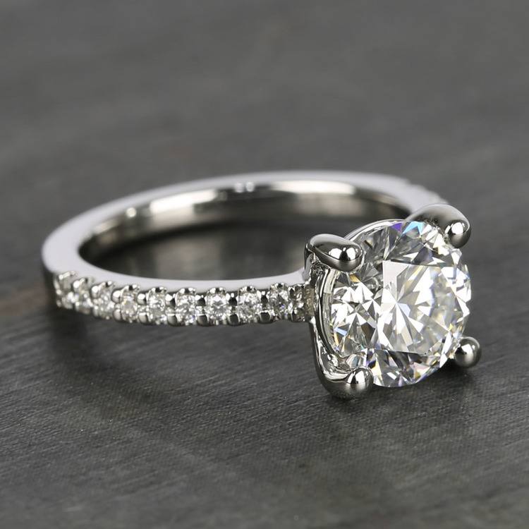 E Color Diamond Scallop Engagement Ring (1.80 ct.)