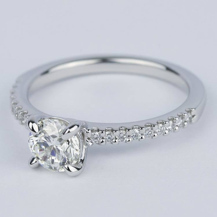 Scallop Diamond Engagement Ring with Claw Prongs (0.90 ct.)