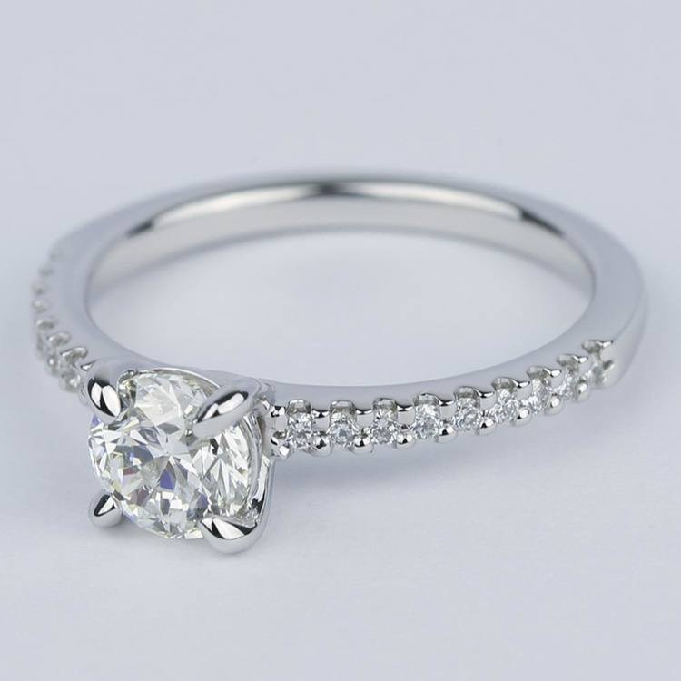 Scallop Diamond Engagement Ring With Claw Prongs (0.90 Ct.)