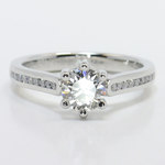 6 Prong Round Diamond Engagement Ring In Platinum