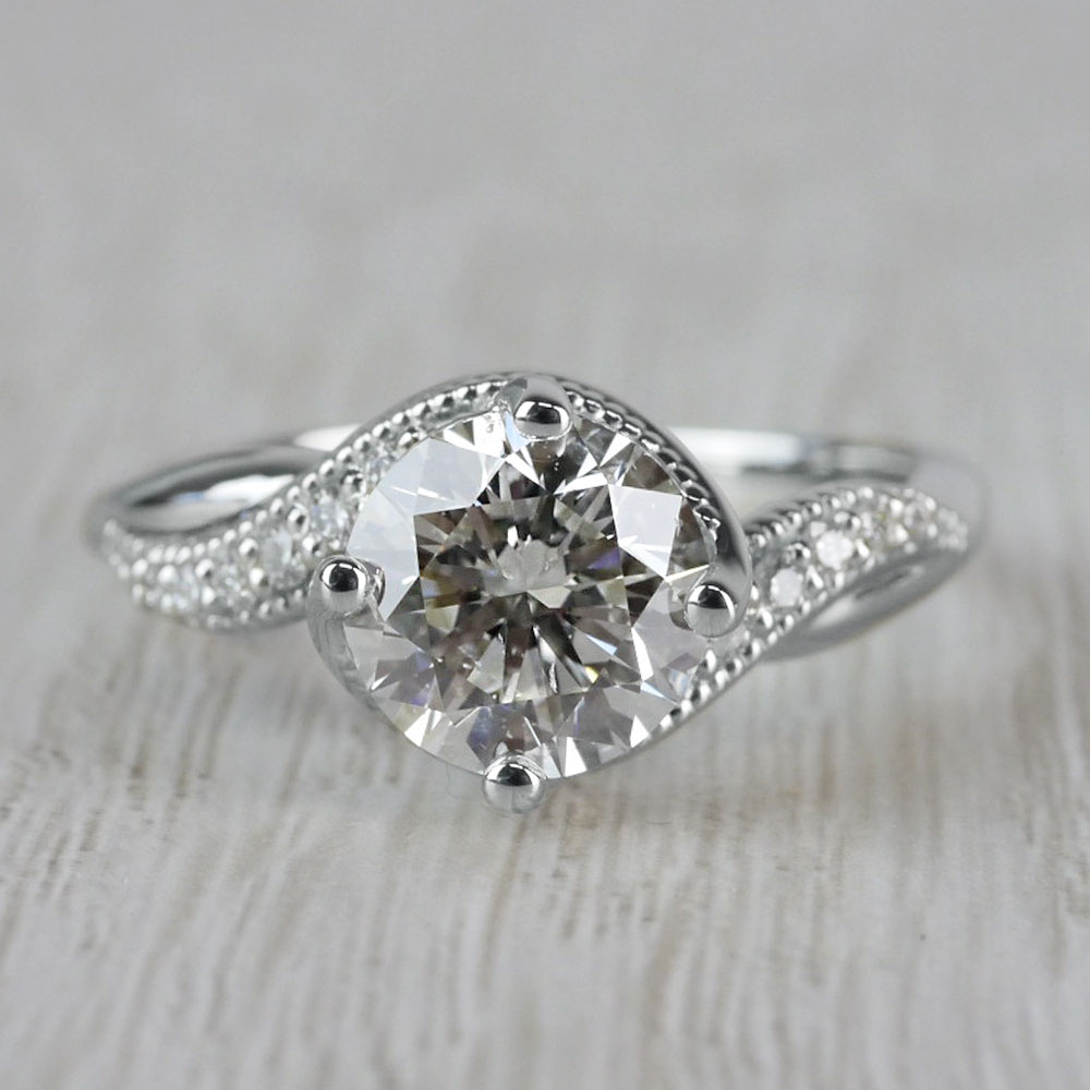 Sparkling Bliss Round Cut Diamond Twisted Engagement Ring