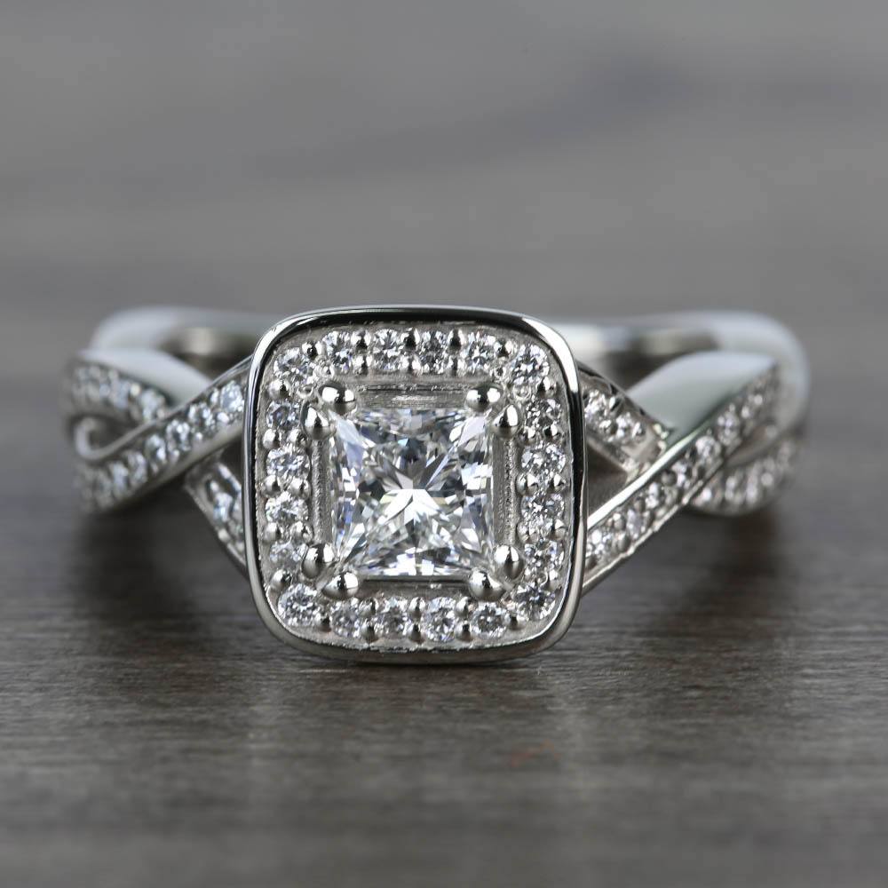 Princess Cut Diamond Split Shank Engagement Ring