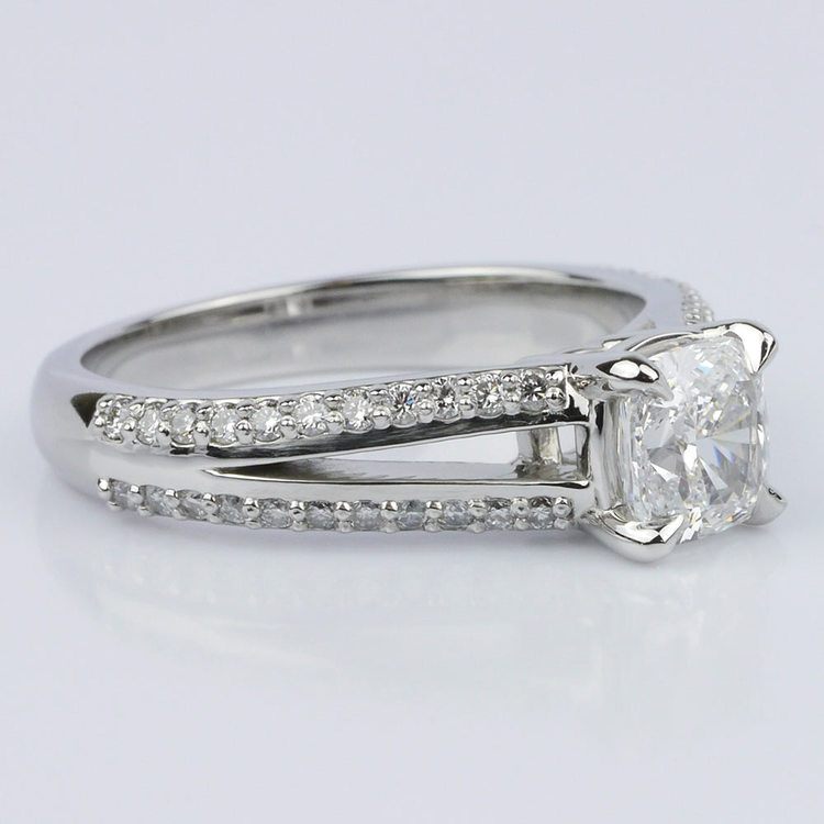 Split Shank Cushion Engagement Ring (1.01 ct.)