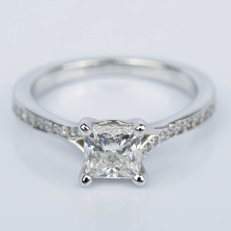 Split Shank Engagement Ring with Princess Diamond (1.07 ct.)