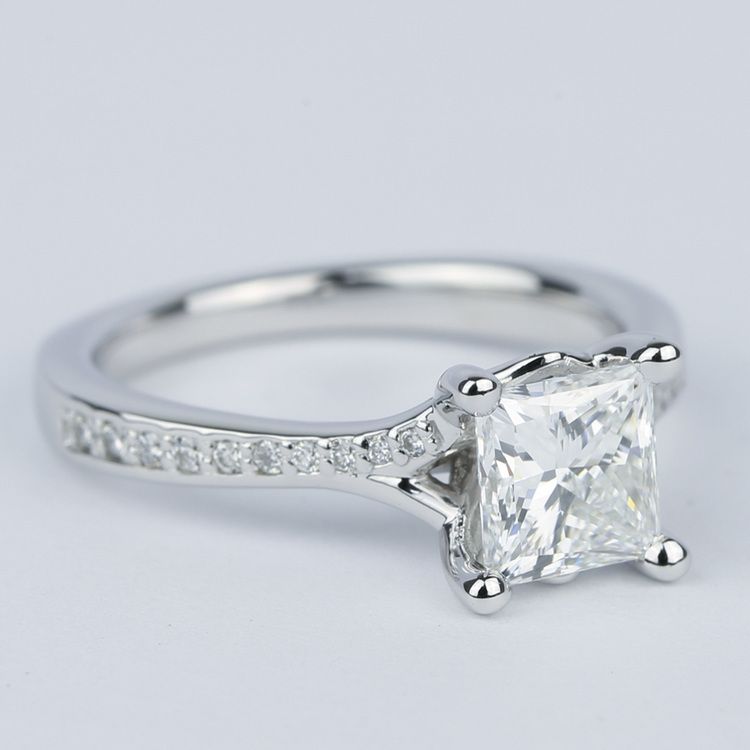 Split Shank Princess Diamond Engagement Ring (1.28 Carat)