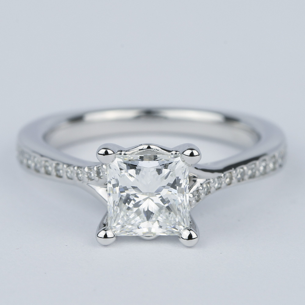 Split Shank Princess Cut Diamond Engagement Ring