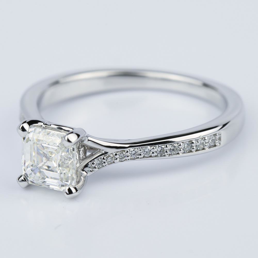 Split Shank Asscher Cut Diamond Engagement Ring