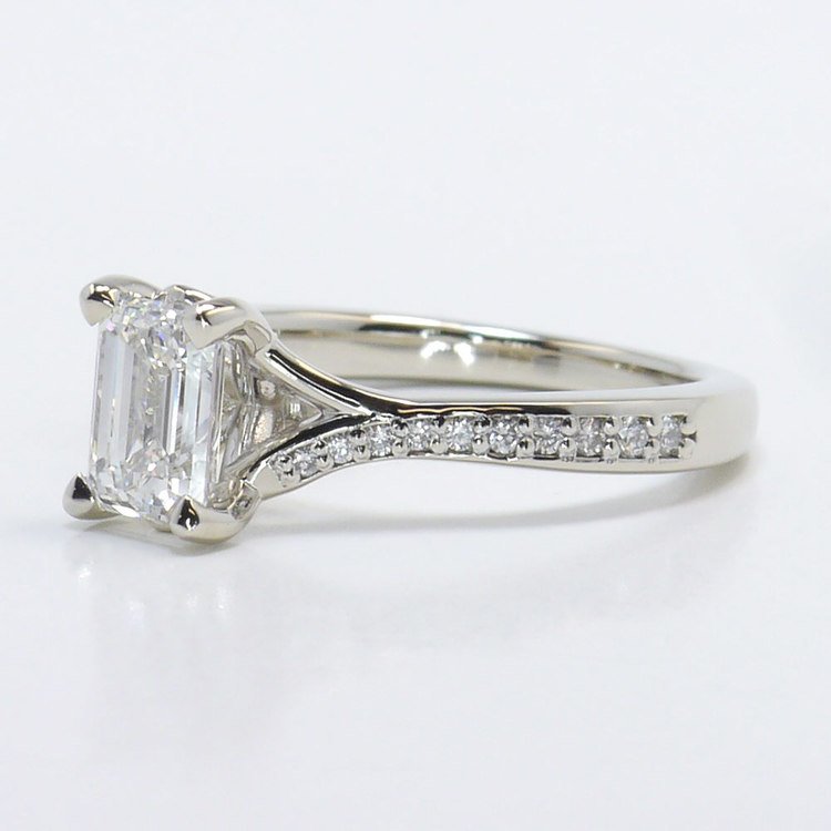 Split Shank Micropave Diamond Engagement Ring