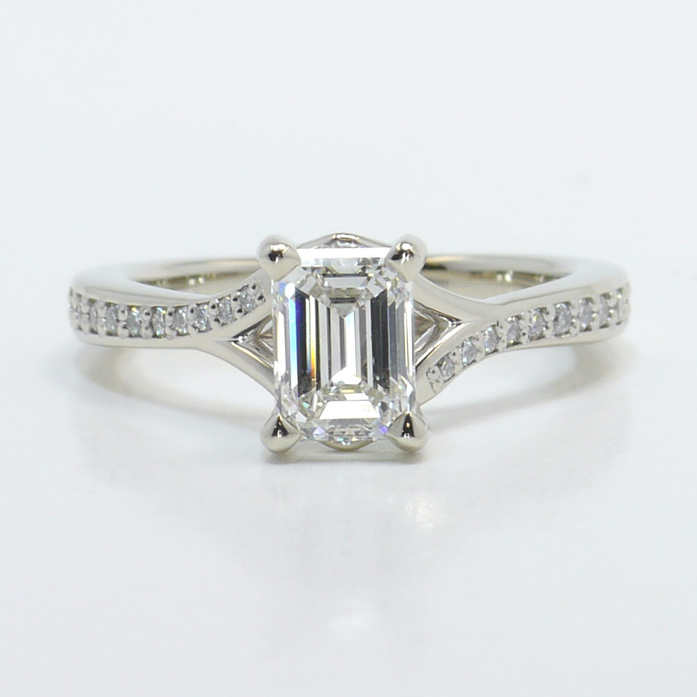 Split Shank Micropave Diamond Engagement Ring