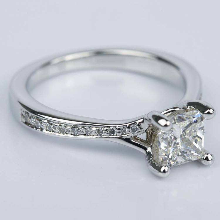 Split Shank Princess Diamond Engagement Ring (1 Carat)