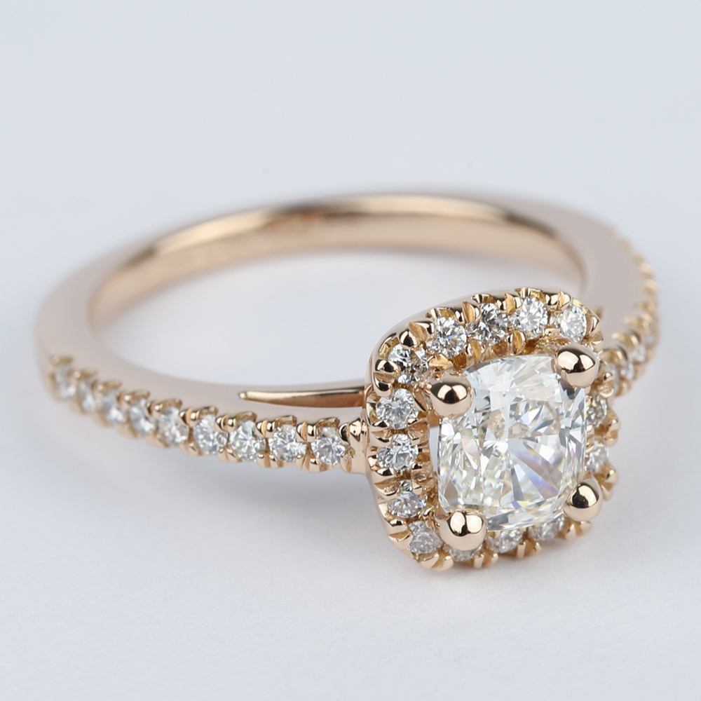 Rose Gold Square Cut Diamond Engagement Ring