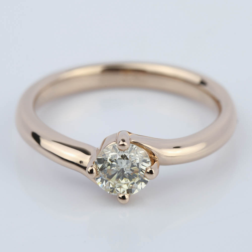 Swirl Style Engagement Ring (0.50 Carat) In Rose Gold