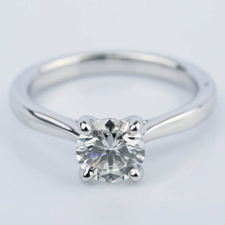 Taper Solitaire Round Cut Diamond Engagement Ring (1.05 ct.)