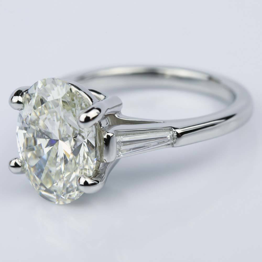 oval diamond engagement ring with baguettes