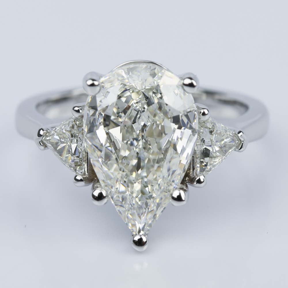 Pear Shaped Diamond Ring With Trillions