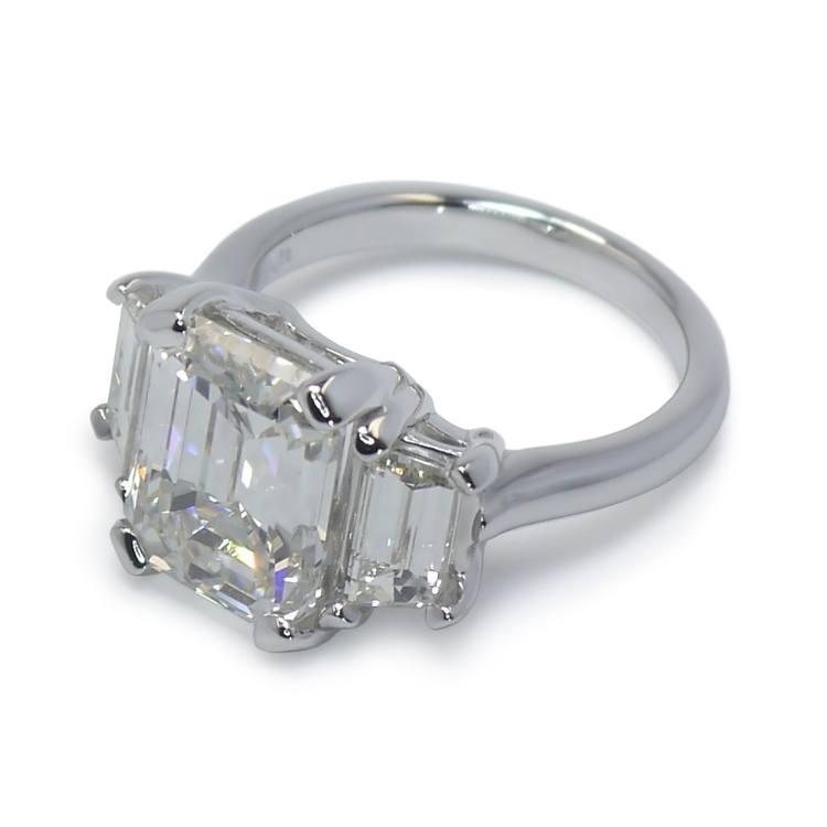 Trapezoid Diamond Engagement Ring