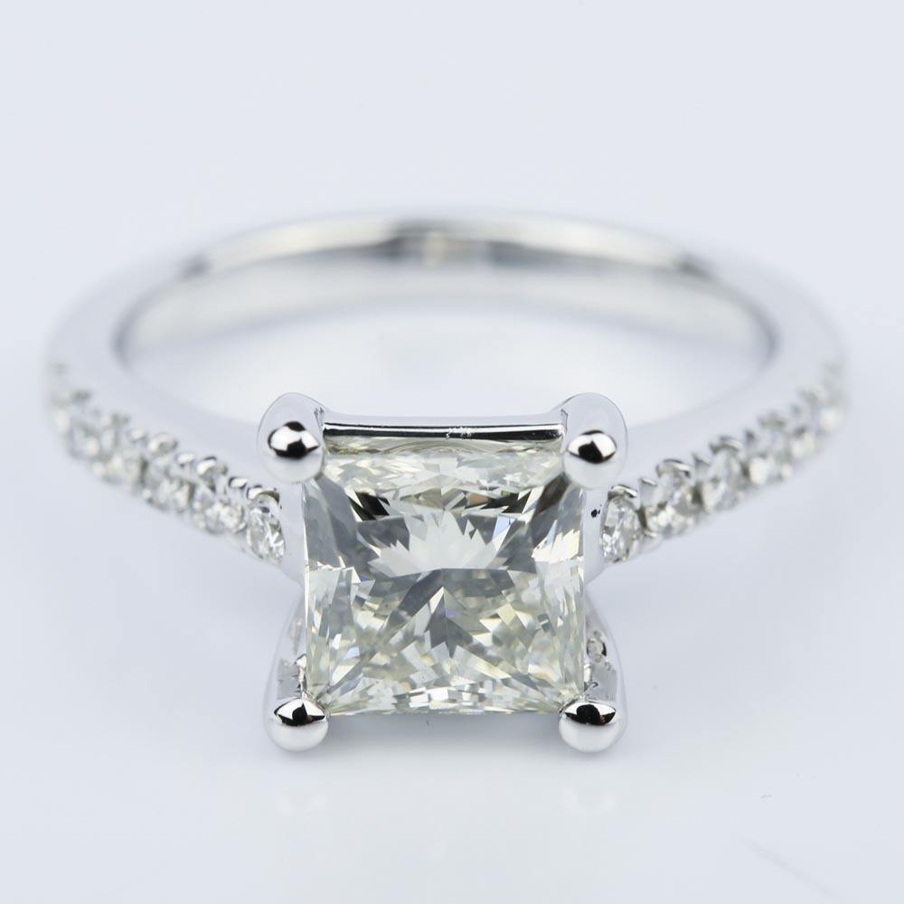 2 Carat Princess Cut Trellis Diamond Ring In White Gold
