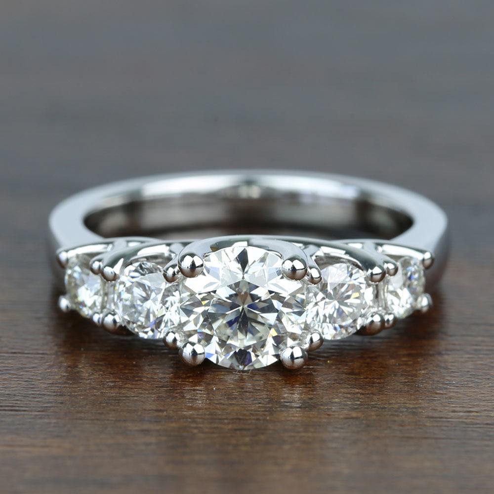 5 Stone Trellis Diamond Ring With 1 Carat Diamond