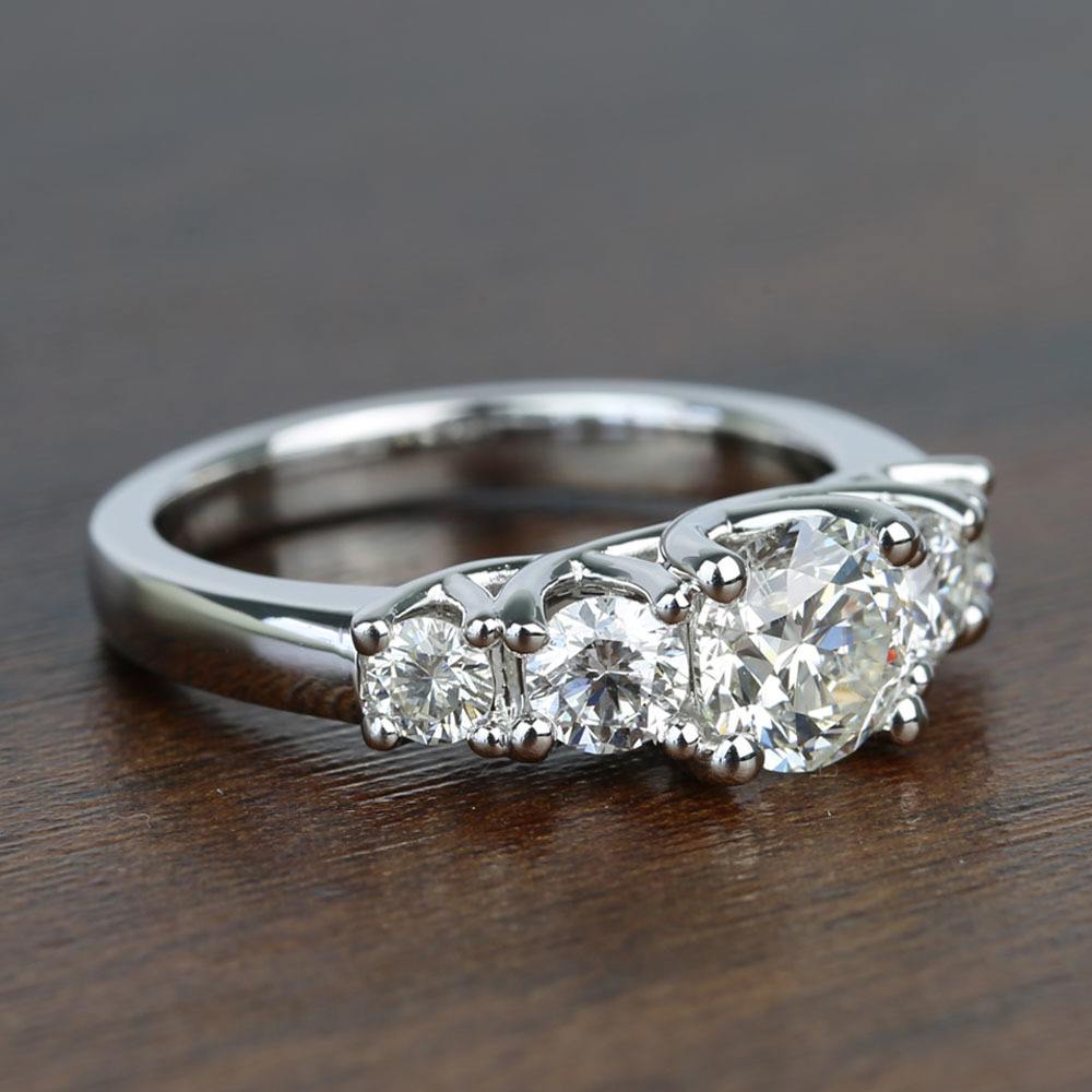 5 Stone Trellis Diamond Ring With 1 Carat Diamond