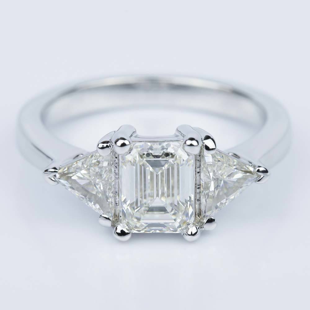 1 Carat Trillion Cut Diamond Ring In White Gold