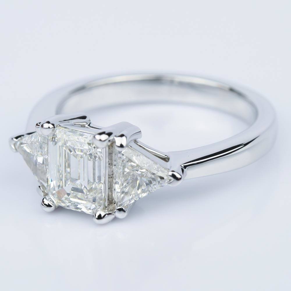 1 Carat Trillion Cut Diamond Ring In White Gold