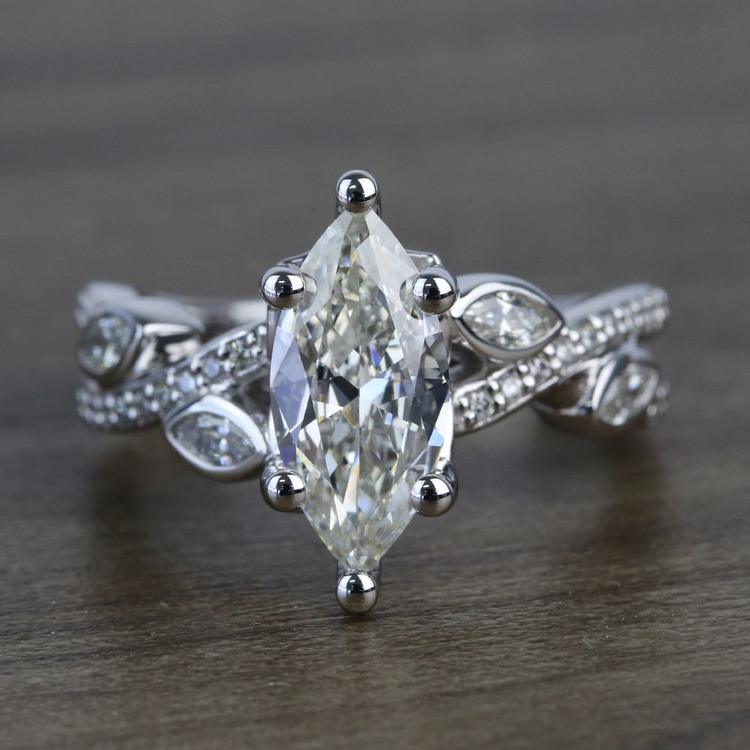 Twisted Petal 1.69 Carat Marquise Diamond Engagement Ring