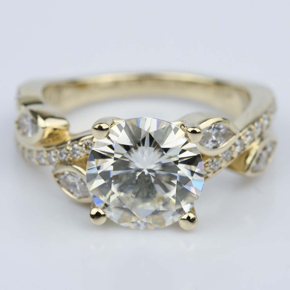 Moissanite Engagement Ring in Silver or Gold -Charles ...