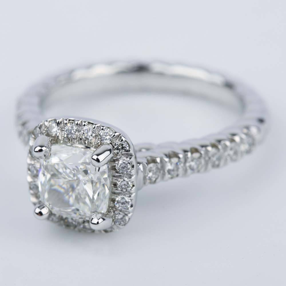 Cushion Cut Diamond Rope Engagement Ring