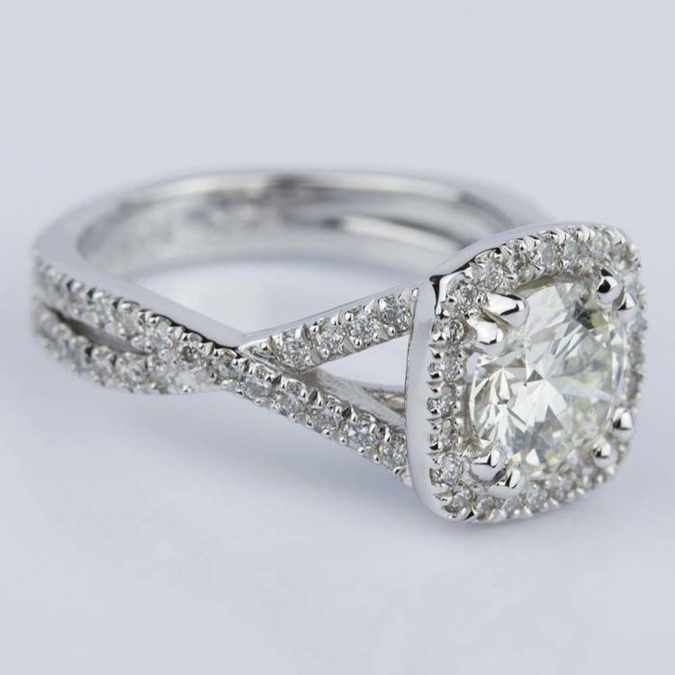 Twisting Split Shank Diamond Engagement Ring