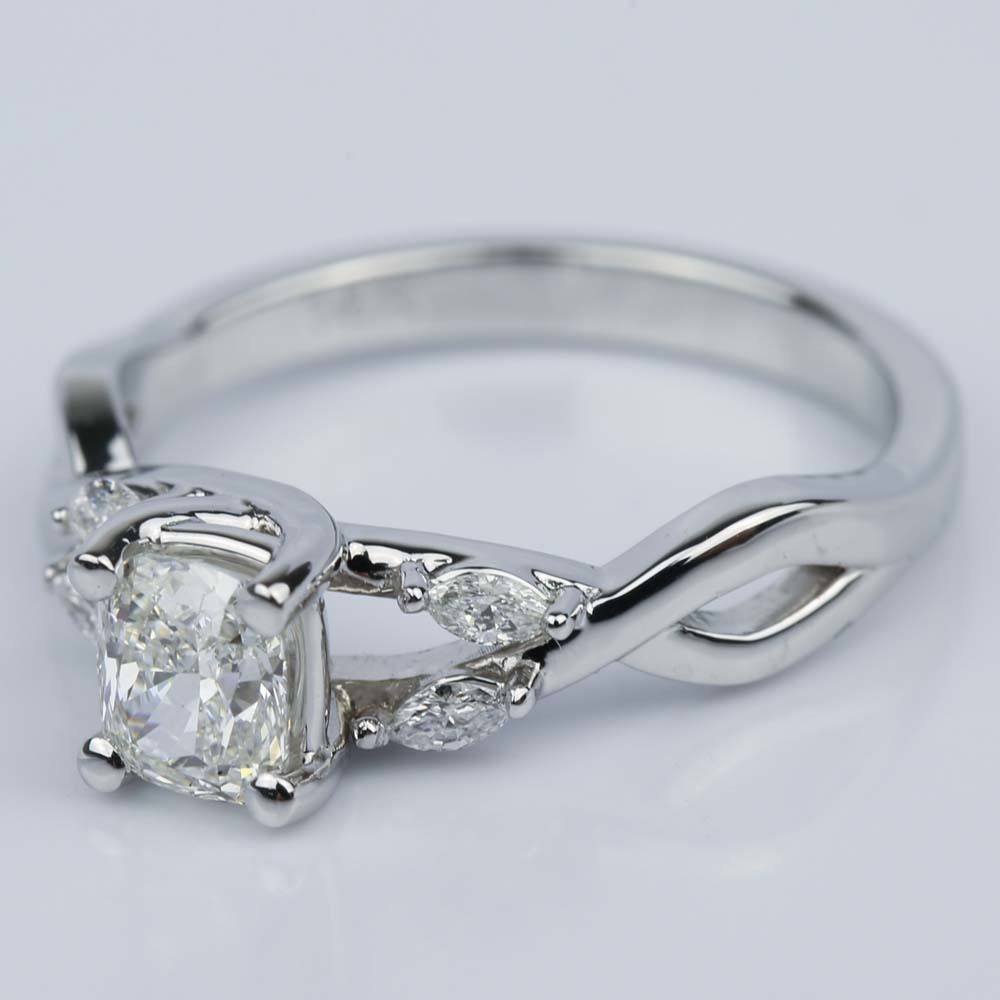 Twisted Vine Cushion Diamond Engagement Ring (0.73 ct.)