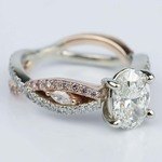 Two Tone Engagement Ring With Pink Diamonds