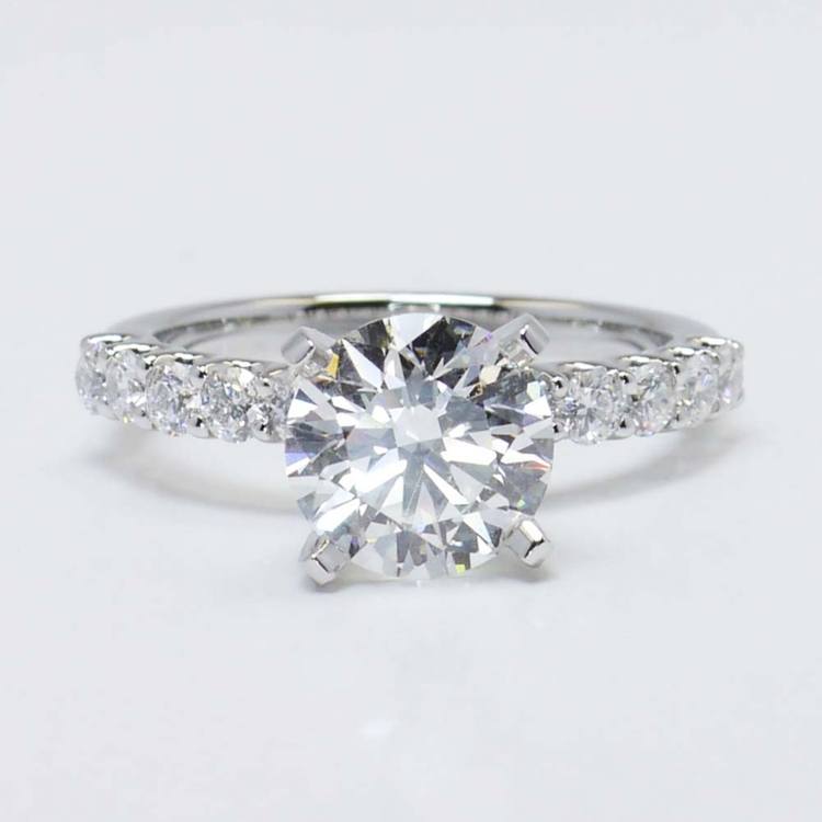U-Prong Diamond Engagement Ring in Platinum