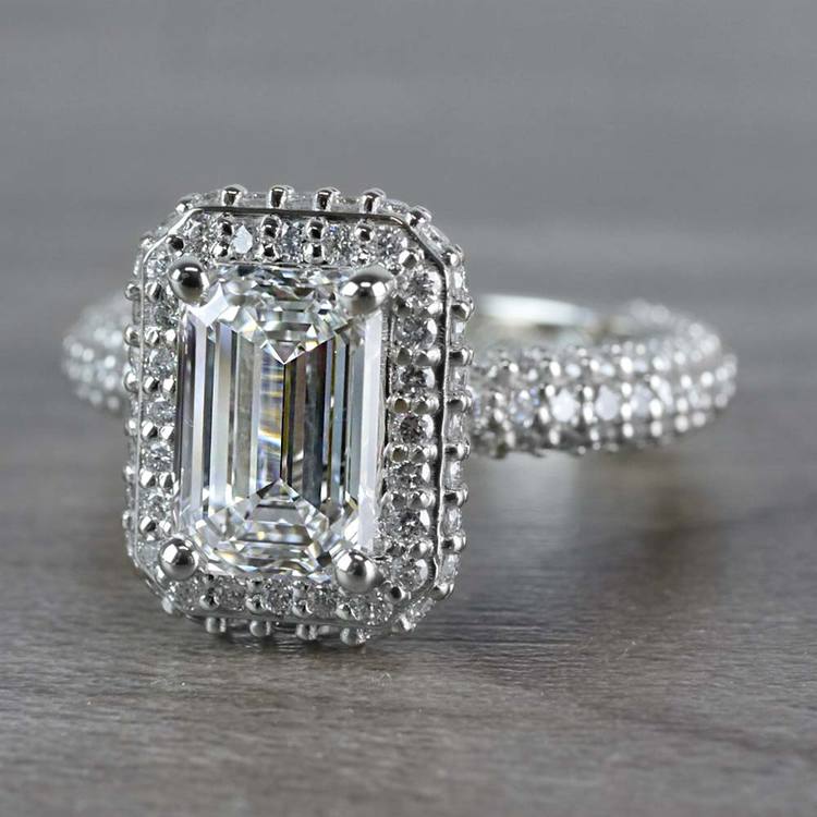 Unique Vintage Emerald Cut 2 Carat Diamond Ring