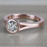Vintage Floating Bezel Solitaire Diamond Engagement Ring