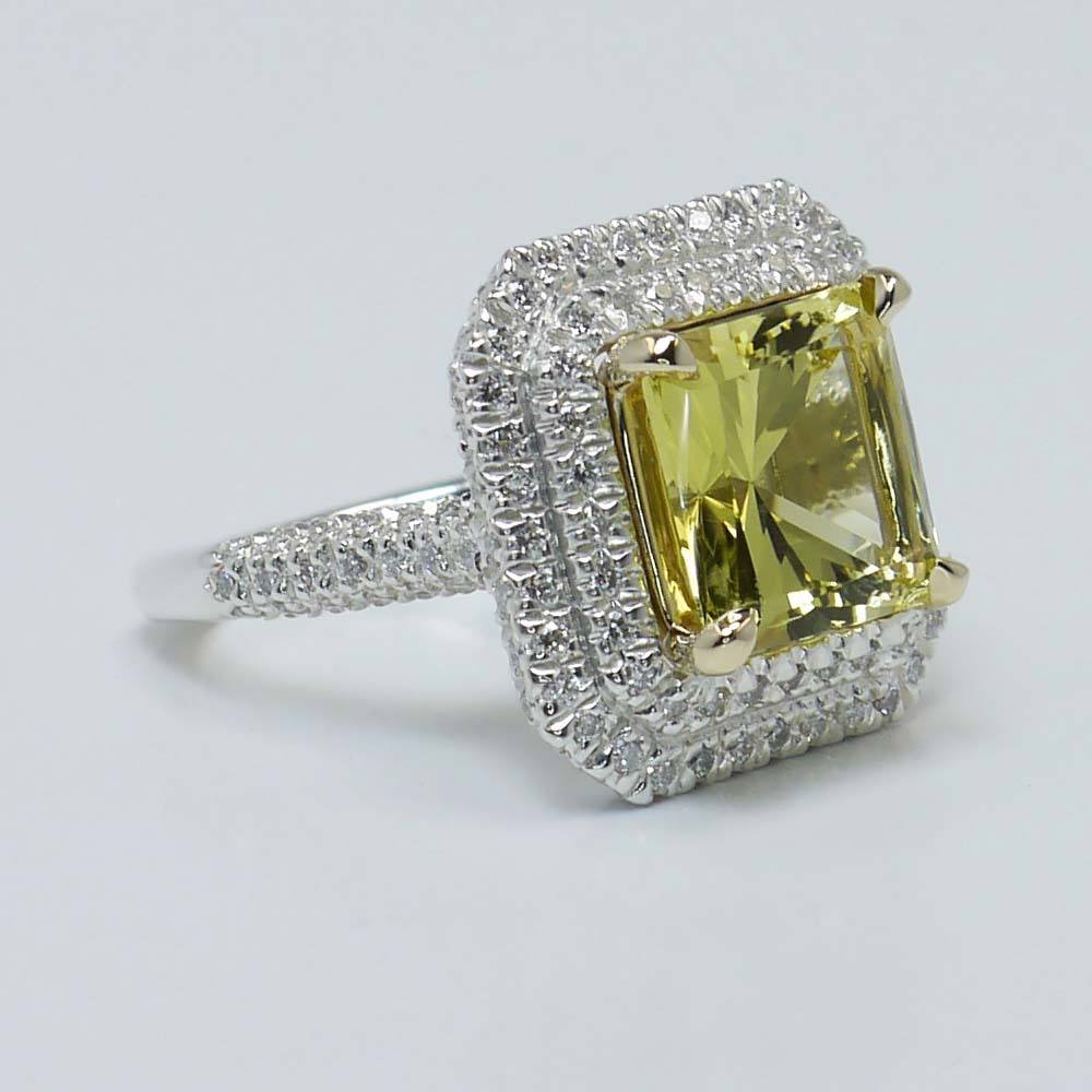 6 Carat Fancy Yellow Diamond Engagement Ring In Platinum