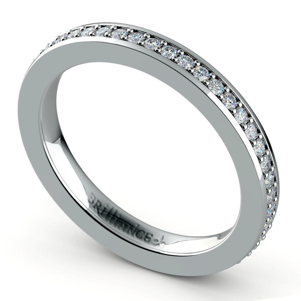 platinum pave diamond wedding band