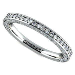 three sided diamond wedding band