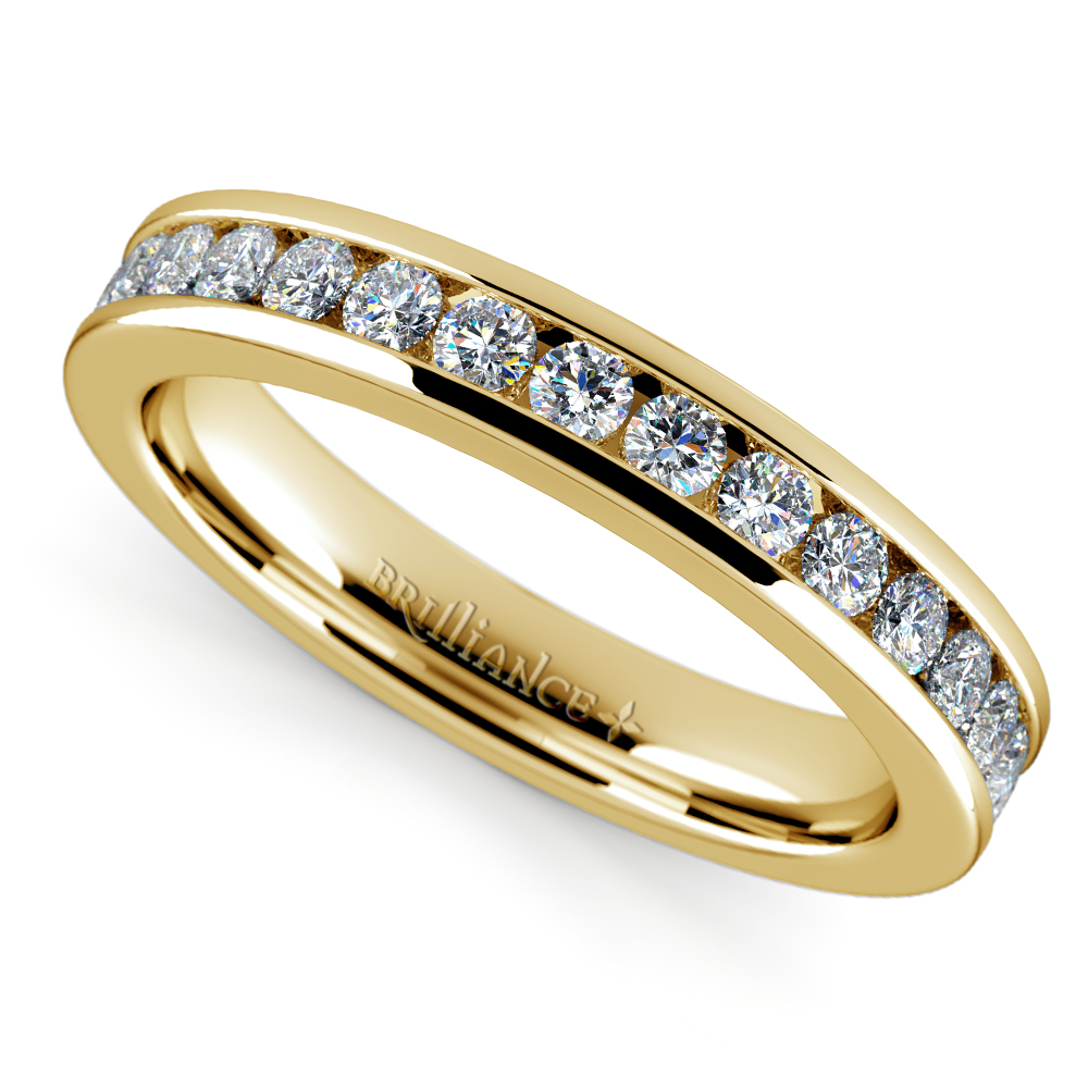 Channel Diamond Band in Yellow Gold (1/2 ctw)