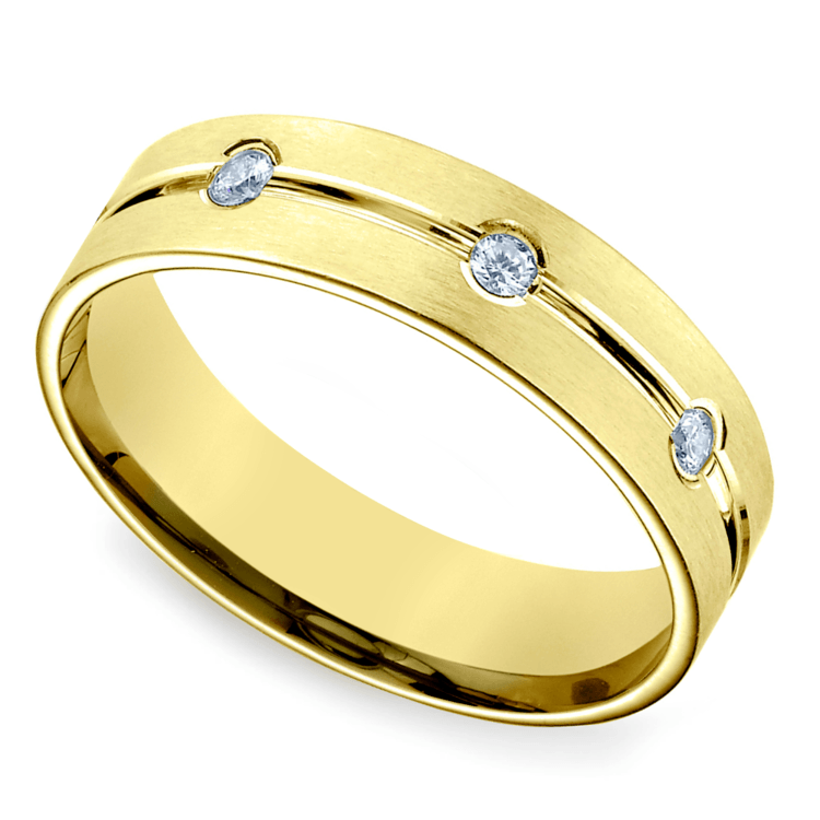 Diamond Eternity Men's Wedding Ring in Yellow Gold