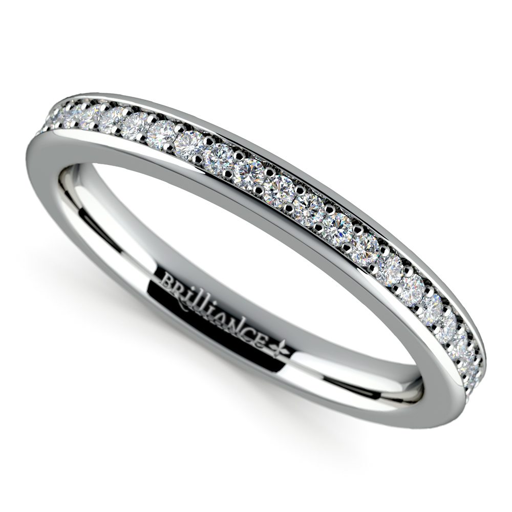 Pave Diamond Wedding Ring In Platinum