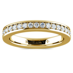Yellow Gold Pave Set Diamond Eternity Ring (3/4 Ctw)